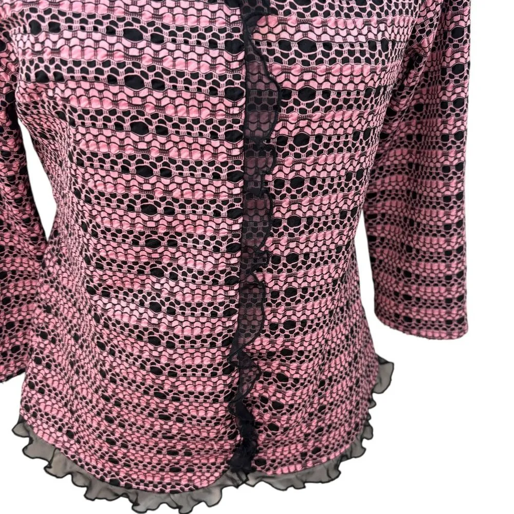 Vintage Nicola blouse, size Small, cottagecore, feminine, ruffle, Office, Dressy Multiple - Image 2