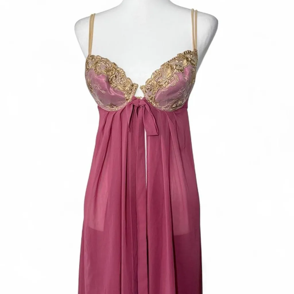Vintage Victoria’s Secret Golden Blush Maxi Slip Dress - Image 3