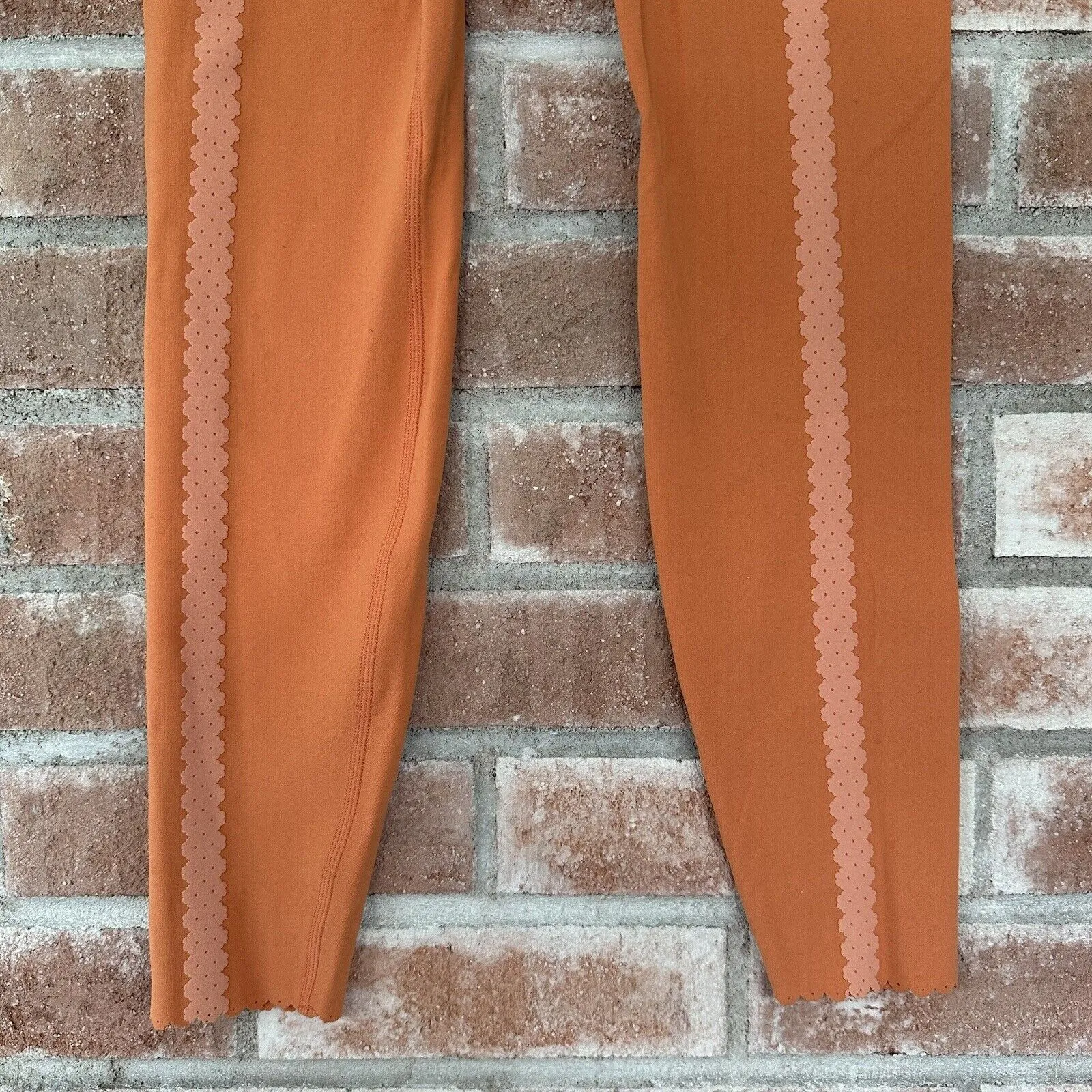 Nike Yoga Luxe Eyelet Orange 7/8 Leggings XS - Image 4