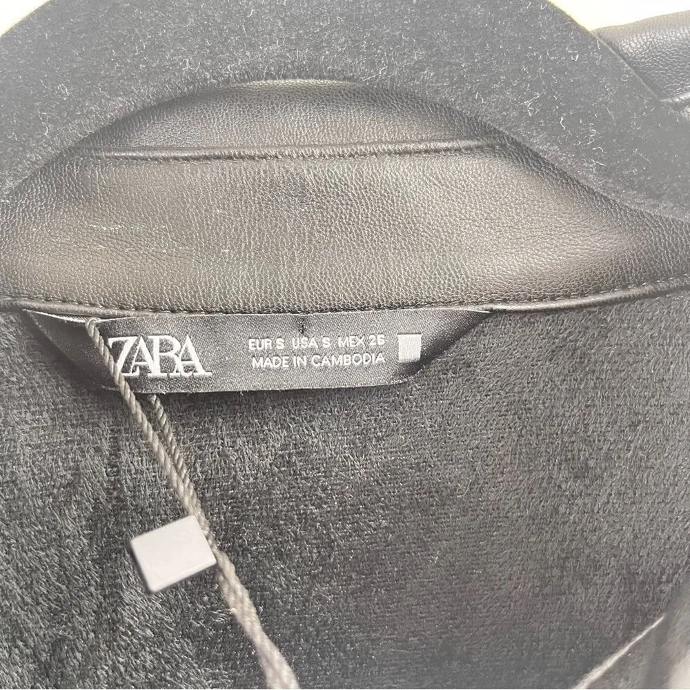 NWT ZARA Bloggers WOMAN FAUX LEATHER MINI DRESS PUFF SLEEVES Size S - Image 7