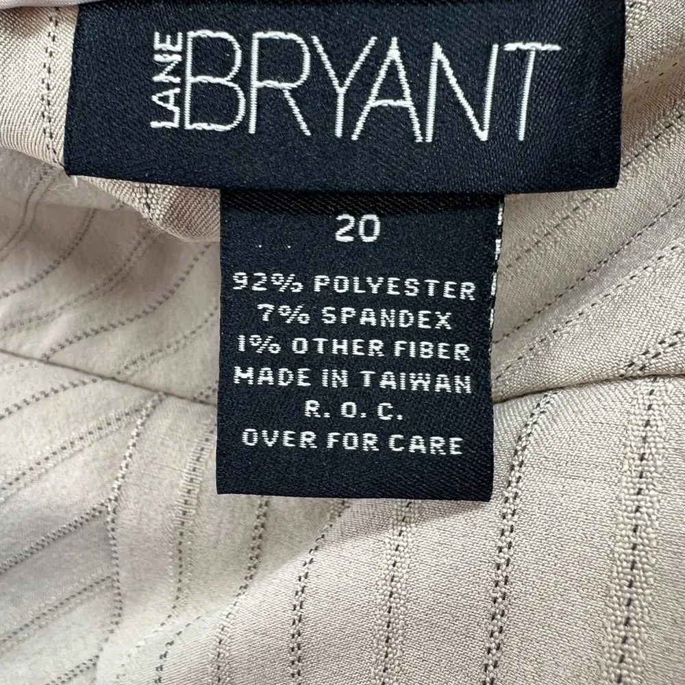 Lane Bryant 20 plus pinstripe neutral mini skirt tan black office casual - Image 4