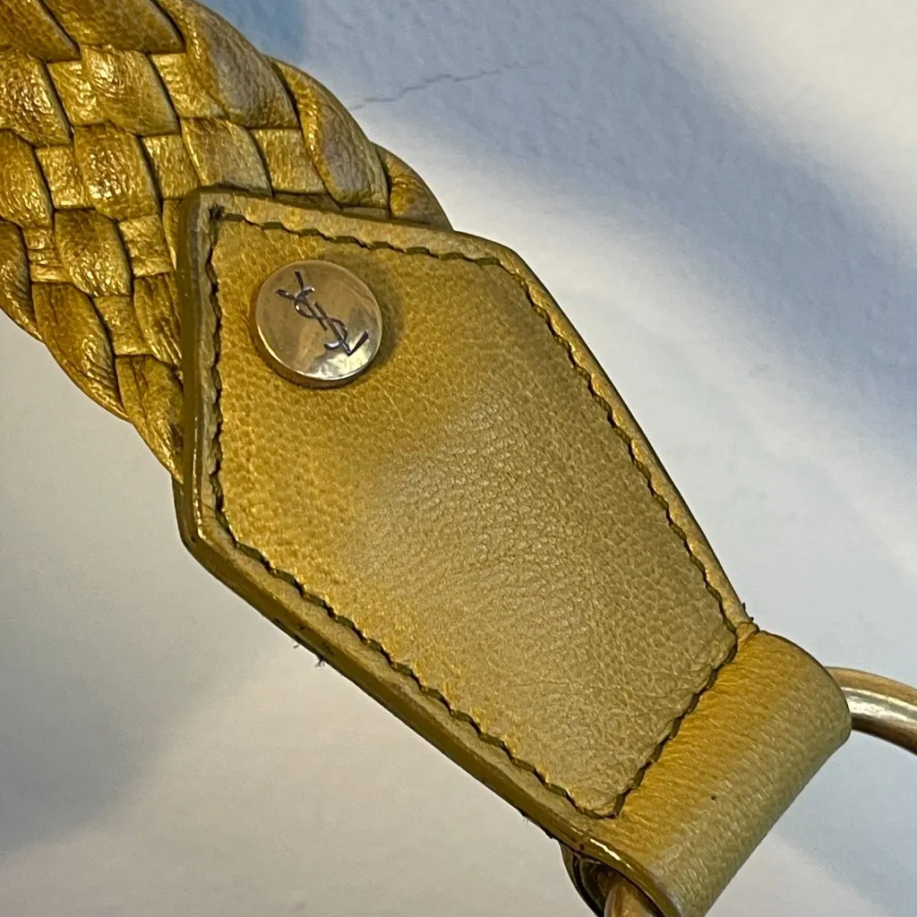 Yves Saint Laurent Rive Gauche Yellow/Green Leather Mombasa Shoulder BagPreowned - Image 6