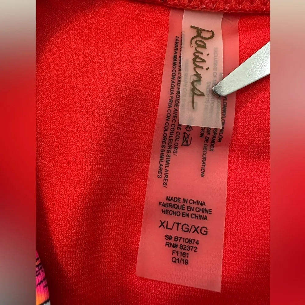 Raisins Maya Bay Red and White Floral Miami Printed Halter Bikini  Two Piece Set - Image 12