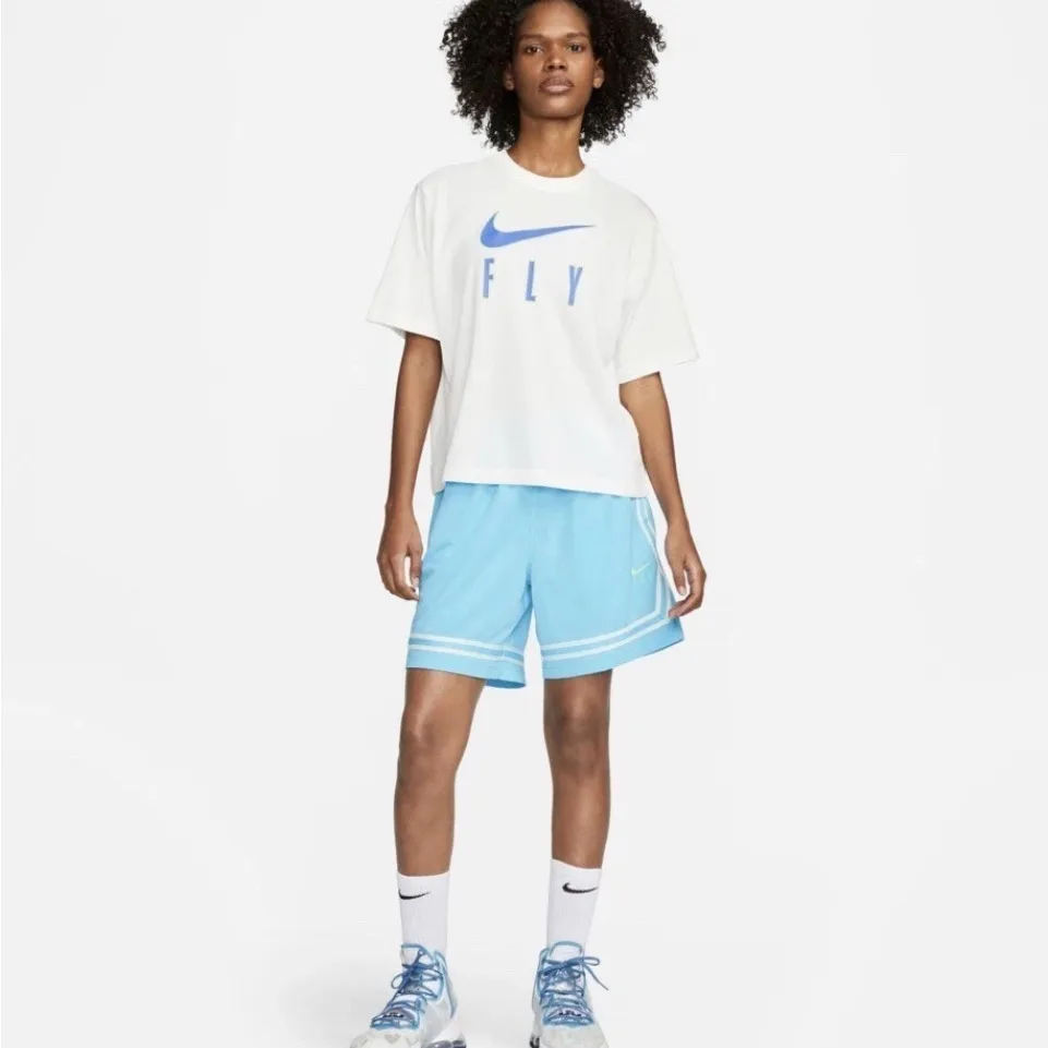 Nike Women's Dri-FIT Swoosh Fly Graphic T-Shirt White Size XL - Image 2