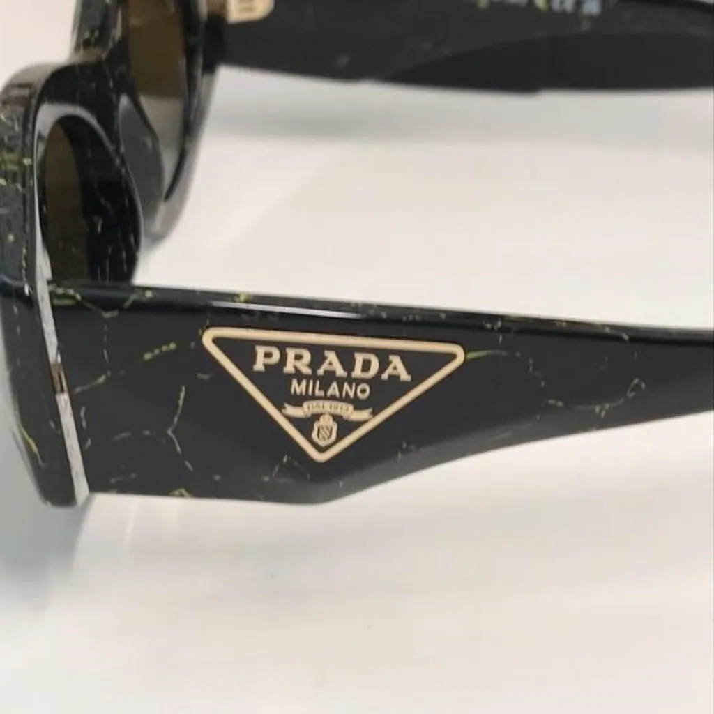 NEW AUTHENTIC PRAD PR 20ZS Women’s Sunglasses – Black Yellow Marble / Dark Brown - Image 8