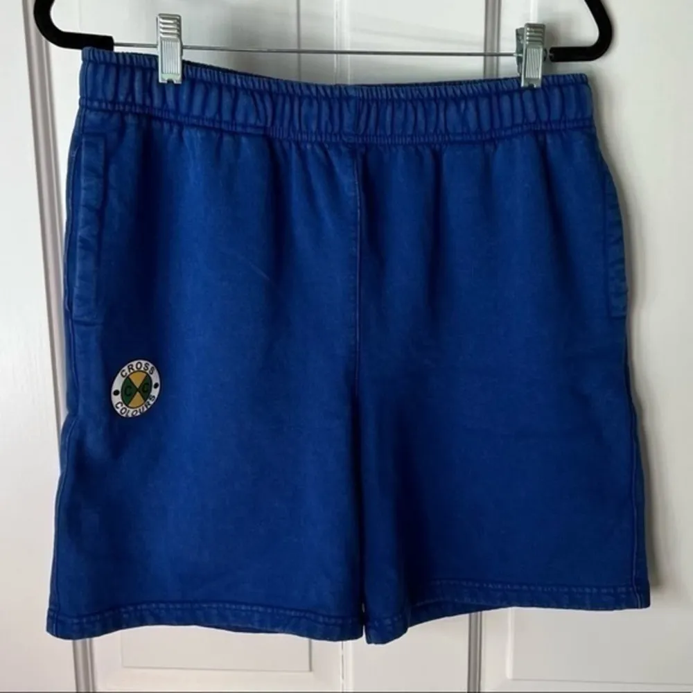 Cross Colours Mineral Royal Blue Logo Embroidered Shorts Size XL NWT - Image 2
