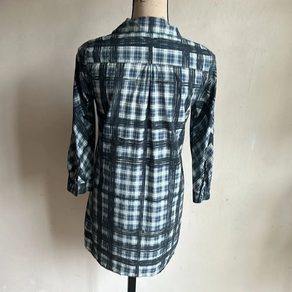 Burberry Brit Plaid Blue White Tunic Size XS - Image 6