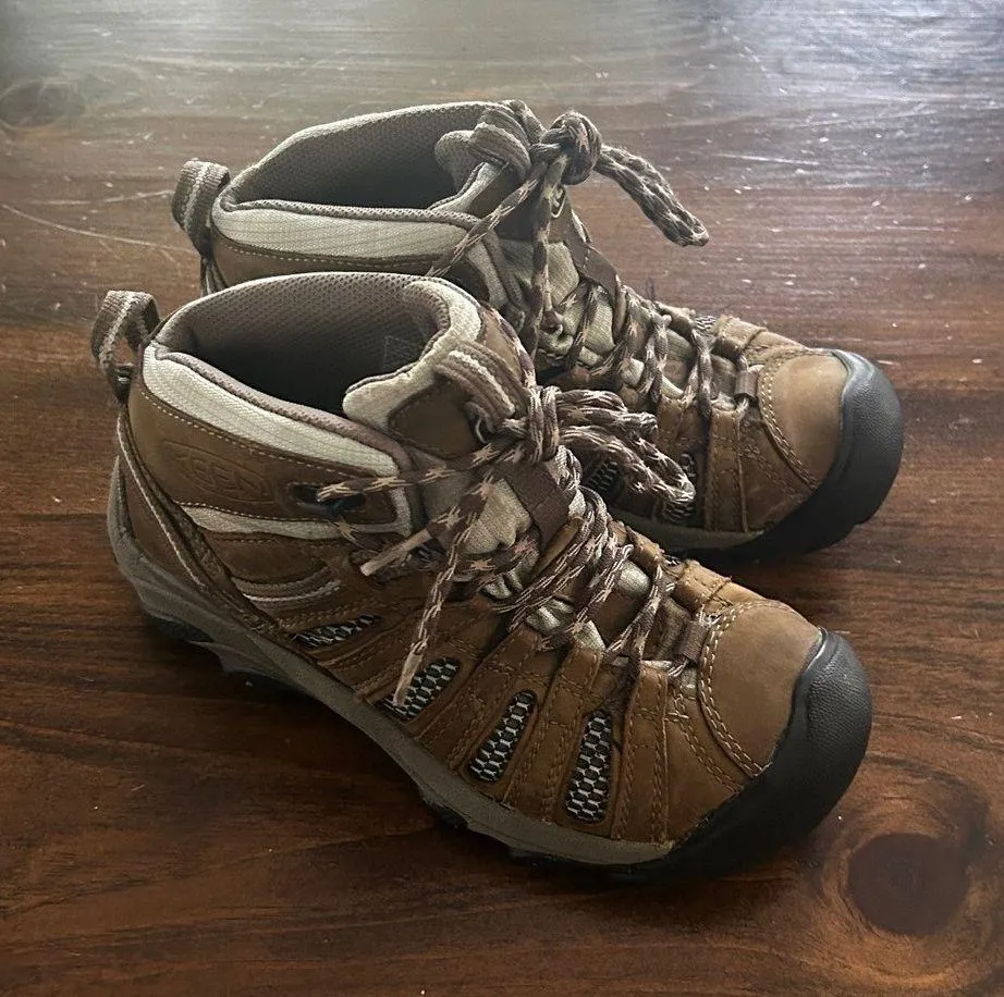 KEEN Brown Black Work Trail Hiking Shoes Lace Up Casual Neutral Women's Size 6.5 - Image 4