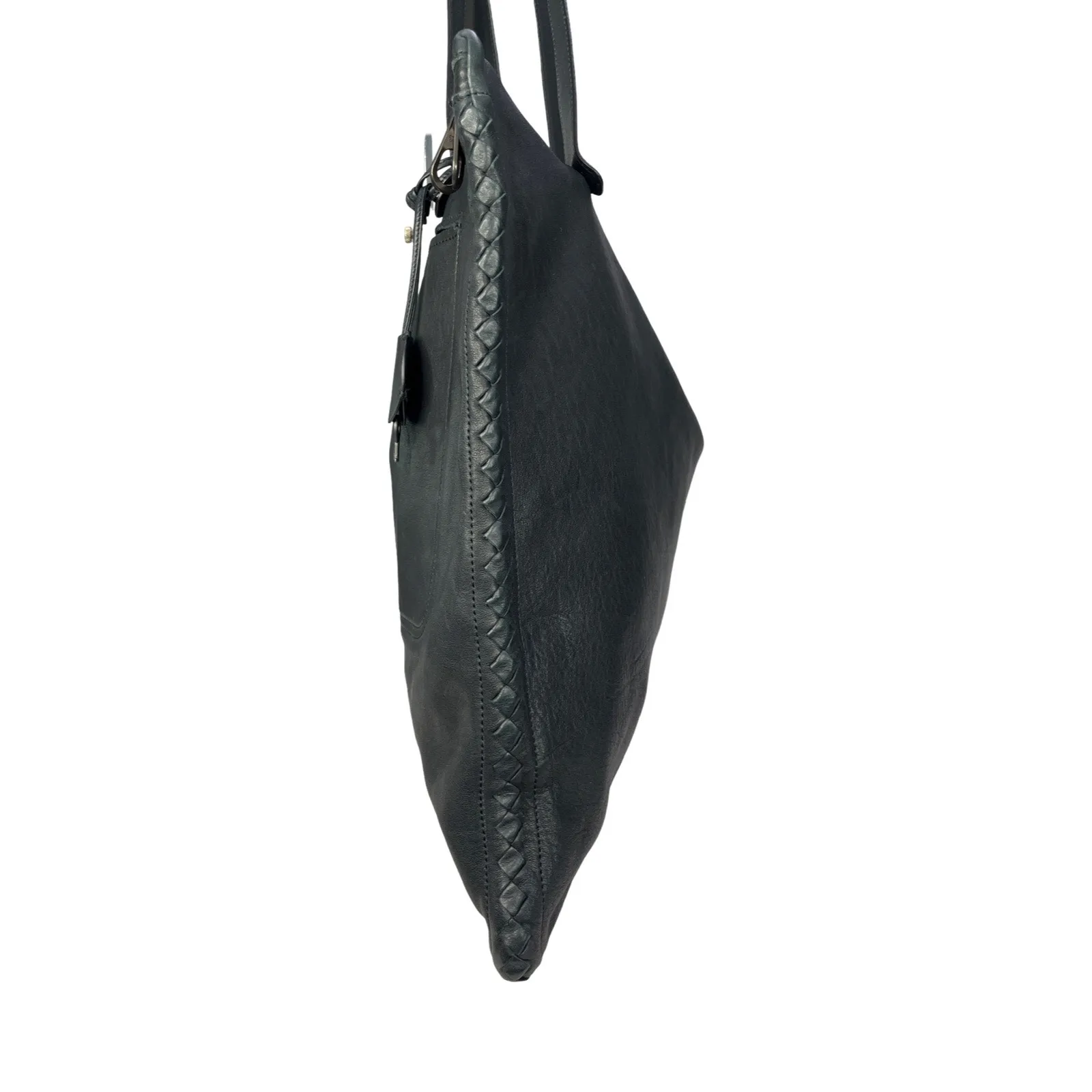 Bottega Veneta Black Leather Woven Intrecciato Tote Bag Made in Italy Minimalist - Image 14