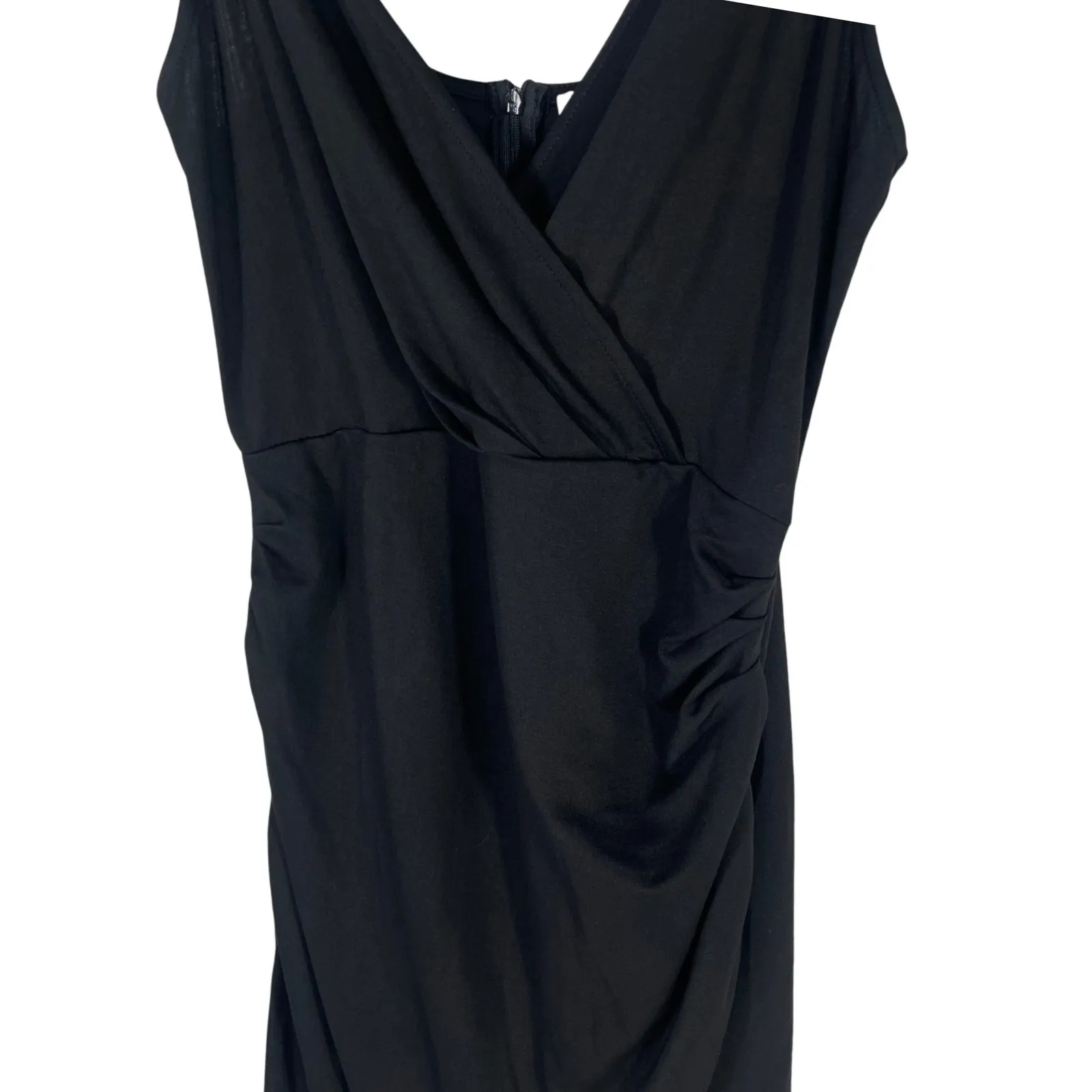Grace Karin Women's Black‎ Sleeveless Draped V-Neck Cocktail Party Dress L NYE - Image 2