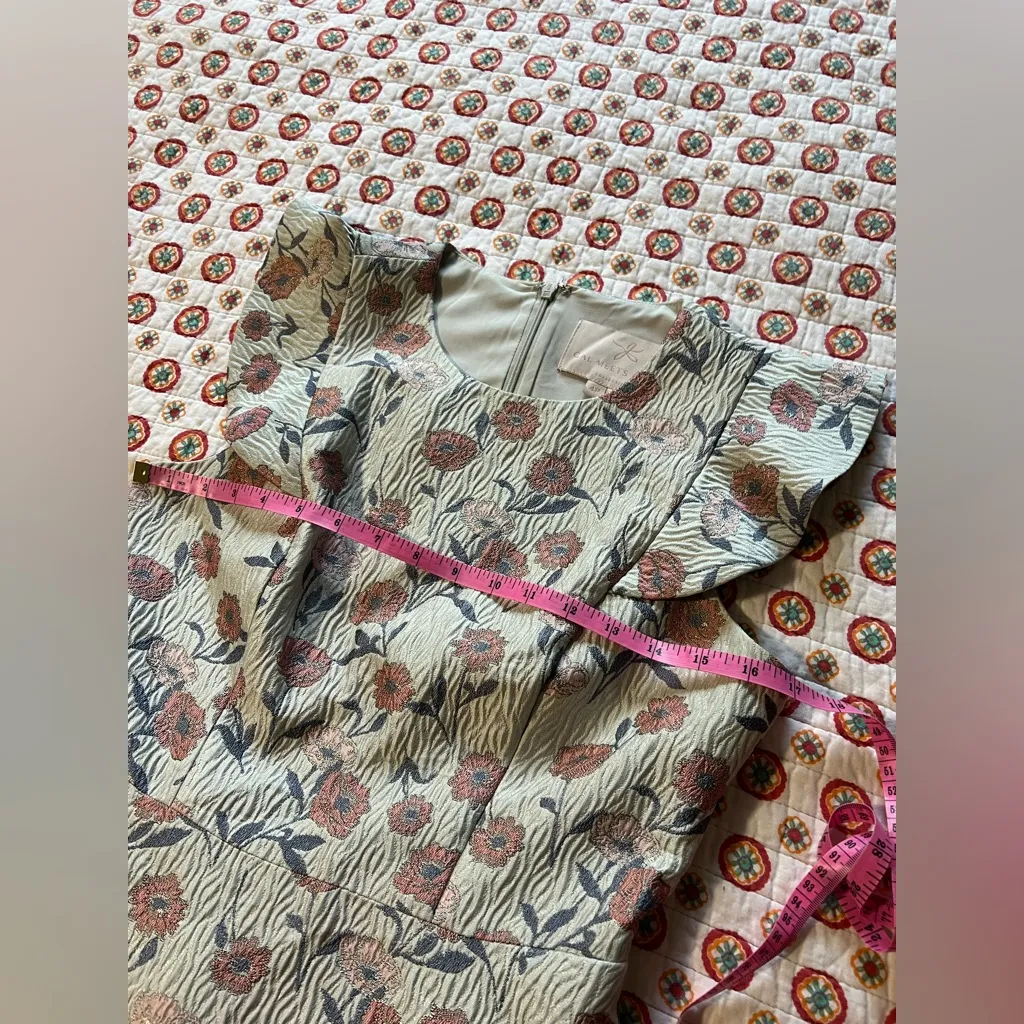 EUC Gal Meets Glam Lola Dancing Daisy Jacquard Midi Dress Size 4P Retails $188 - Image 8