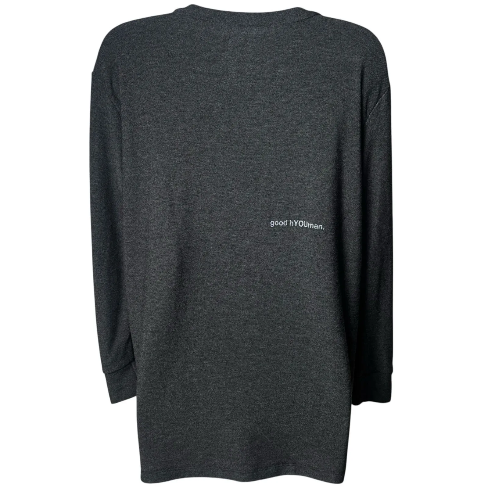 Good Hyouman Gray Stretch V-Neck Long Sleeve Wander Where The WiFi Is Weak XS - Image 6