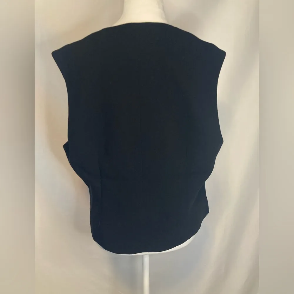 Vintage Howard Wolf Red Black Floral Paisley Button Vest Size 14 Made In USA - Image 4