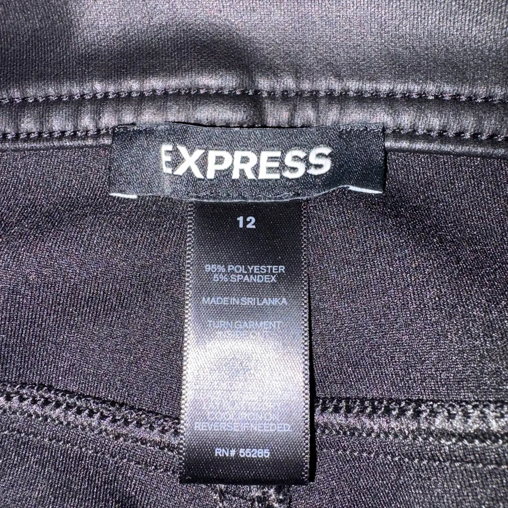 Express High Waisted Faux Leather '90s Skinny Pant women’s size 12 - Image 4