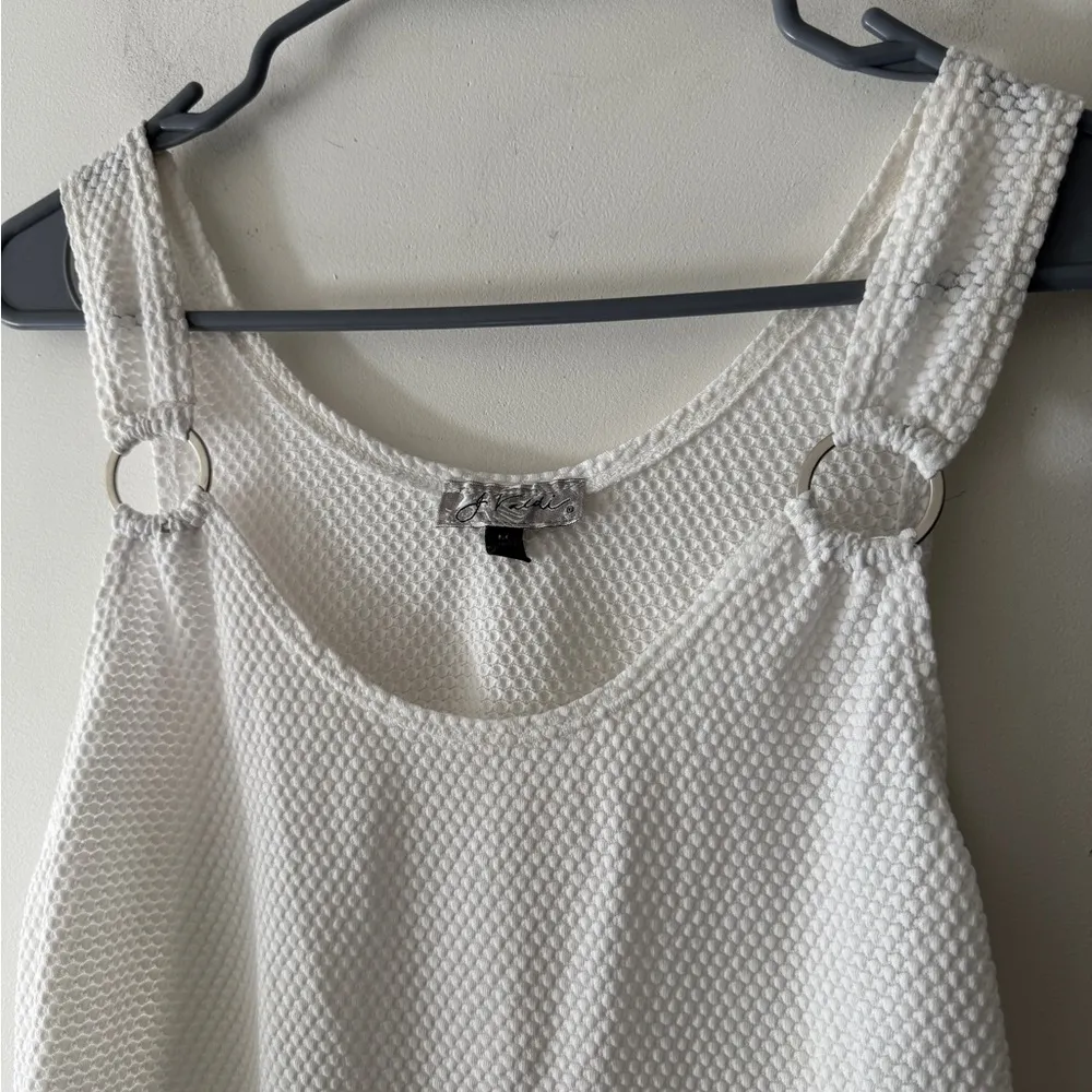 J Valdi Women's White Women's Ring Tank Swim Cover - Image 3