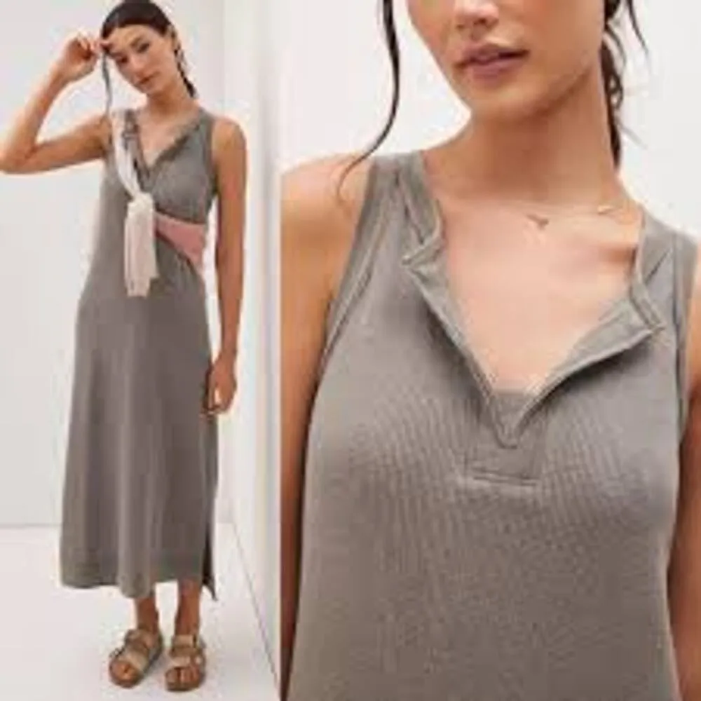 Anthropologie DAILY PRACTICE Davia Waffle Knit Dress Medium / M Gray - Image 2