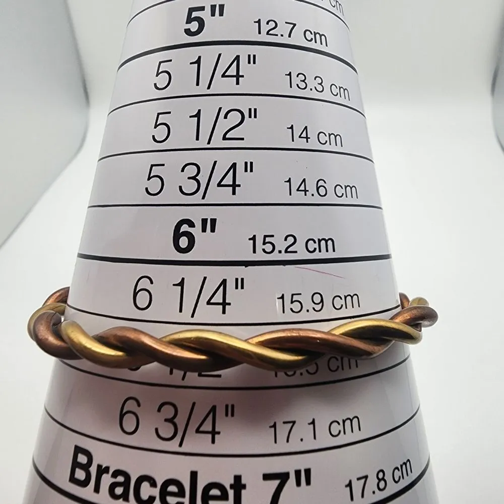 Michael Thompson Navajo Gold Tone & Copper Tone Twist Bracelet Orange - Image 6