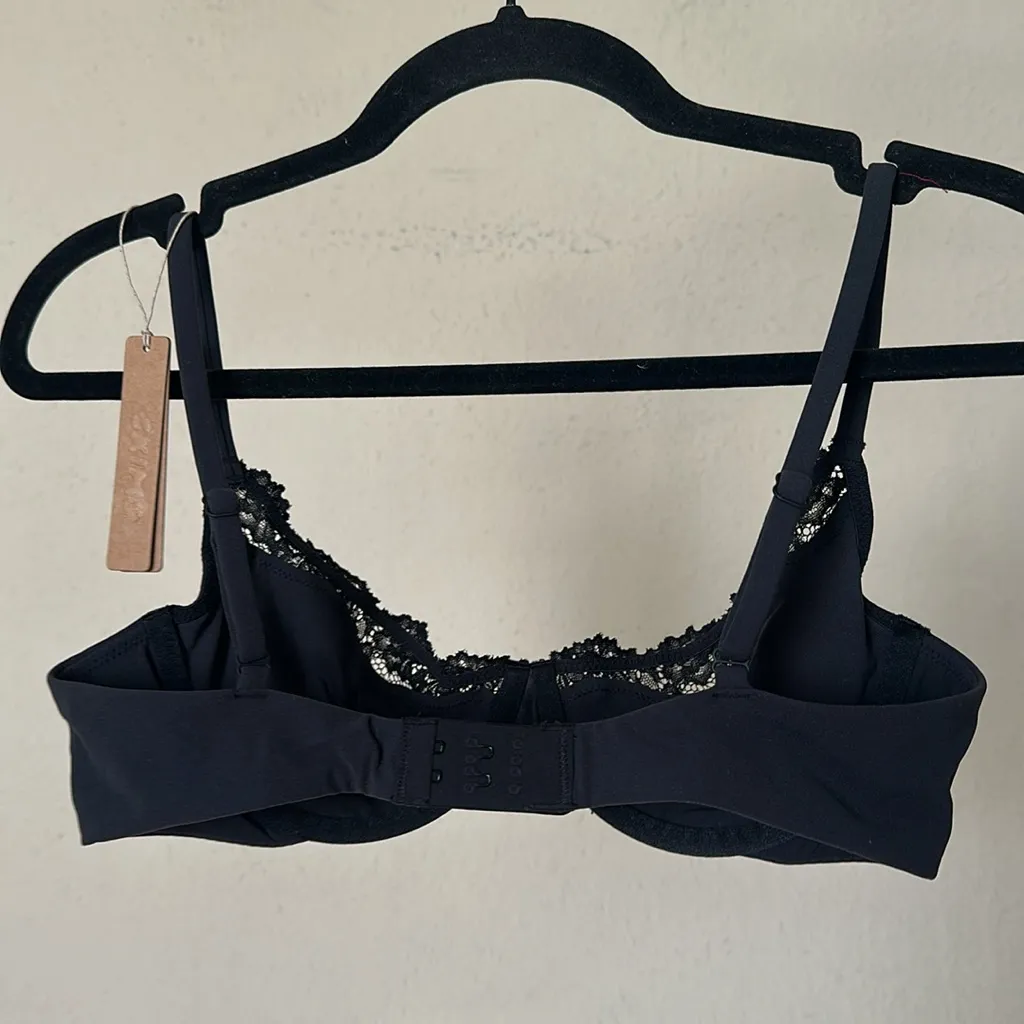 Skims Fits Everybody unlined underwire Lace Scoop Bra Onyx Black NWT 34D - Image 7