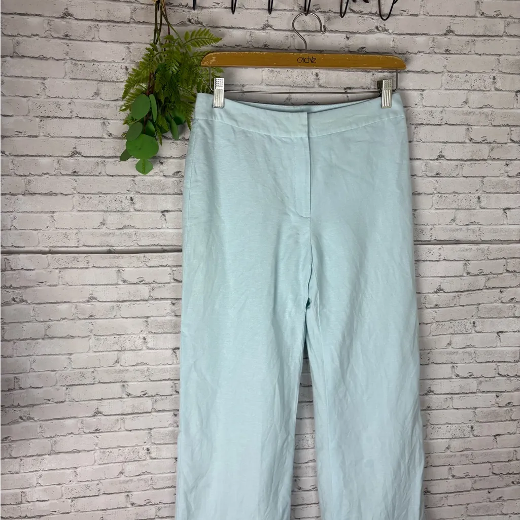 Isabella DeMarco Light Blue Linen Blend Trousers Size 4 - Image 3