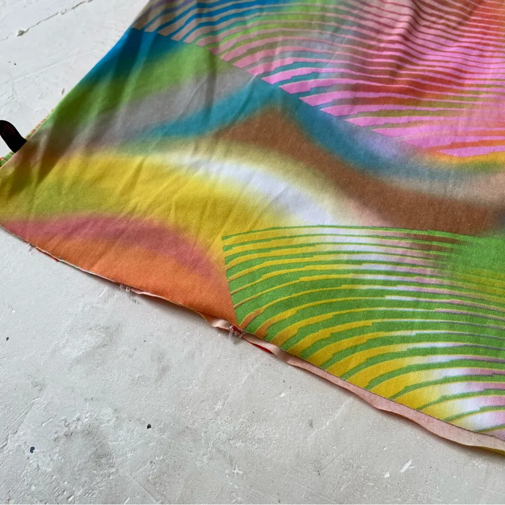 Versace Sport Y2K Retro Diagonal Stripes Colorful Funky Tank Top Size XL - Image 11