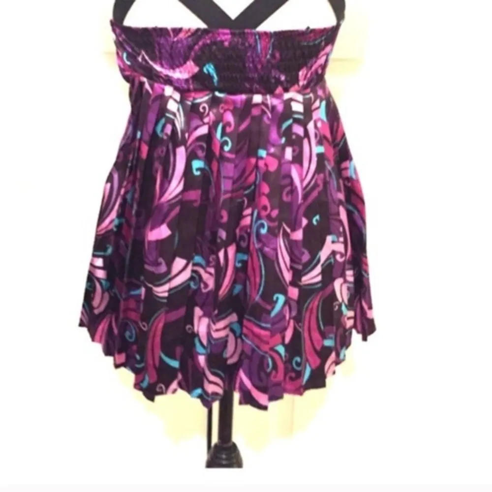 Guess Vintage Plunge Pleated Satin Purple Halter Top XS RARE - Image 29