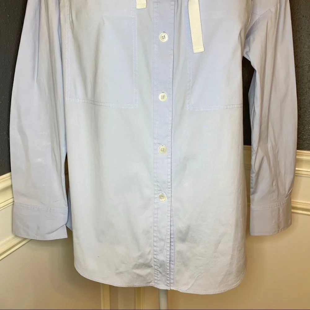 Theory  Drawstring Collar Button Down Shirt - Image 3