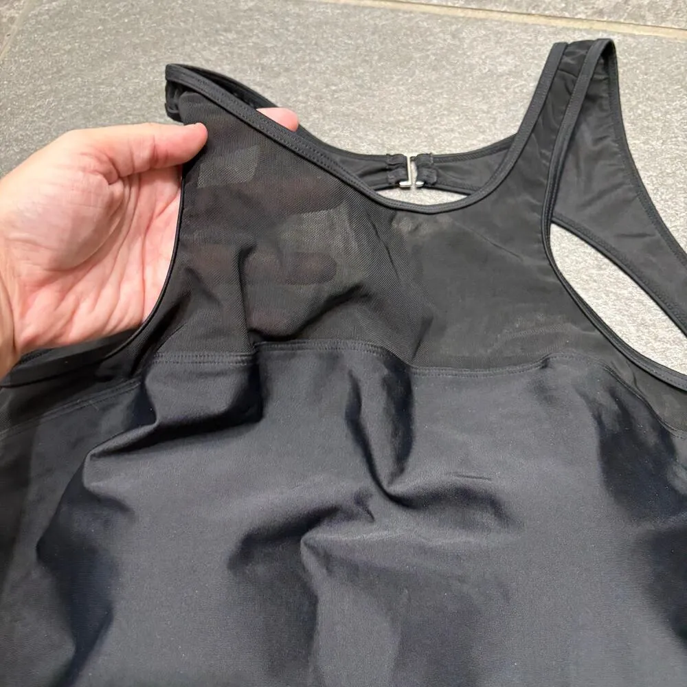 Nordstrom Summersalt Black Mesh Free Style One Piece Swimsuit SZ 14 Open Back - Image 8