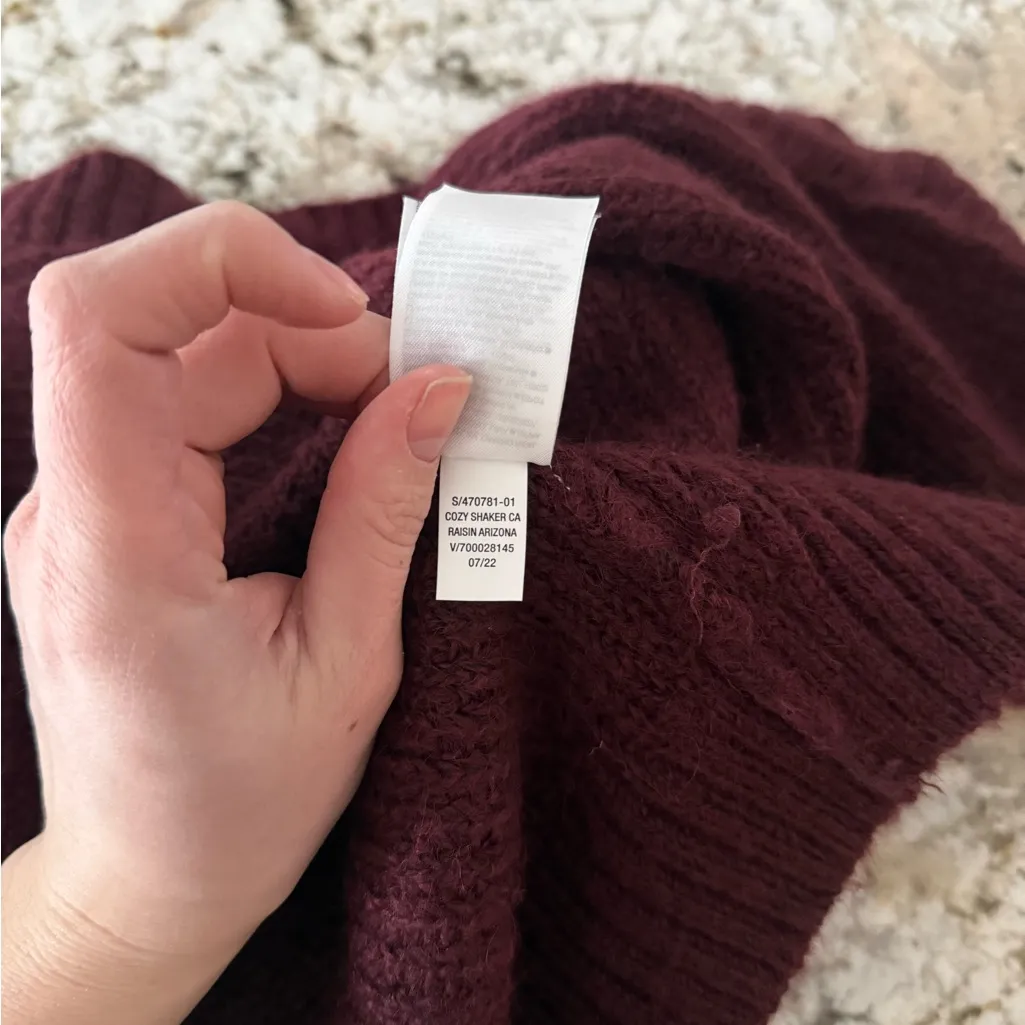 Old Navy Cozy Shaker Knit Cardigan Burgundy Size XXL - Image 7