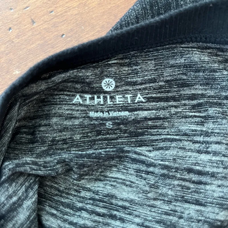 Athleta Gray and‎ Black Heathered Odyssey Tee Dress Essence Hooded Tunic - Image 5