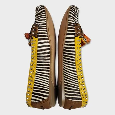 Sam Edelman Aurora Leather Zebra Animal Print Cow Hair Tassel Loafers Sz 7.5M - Image 9