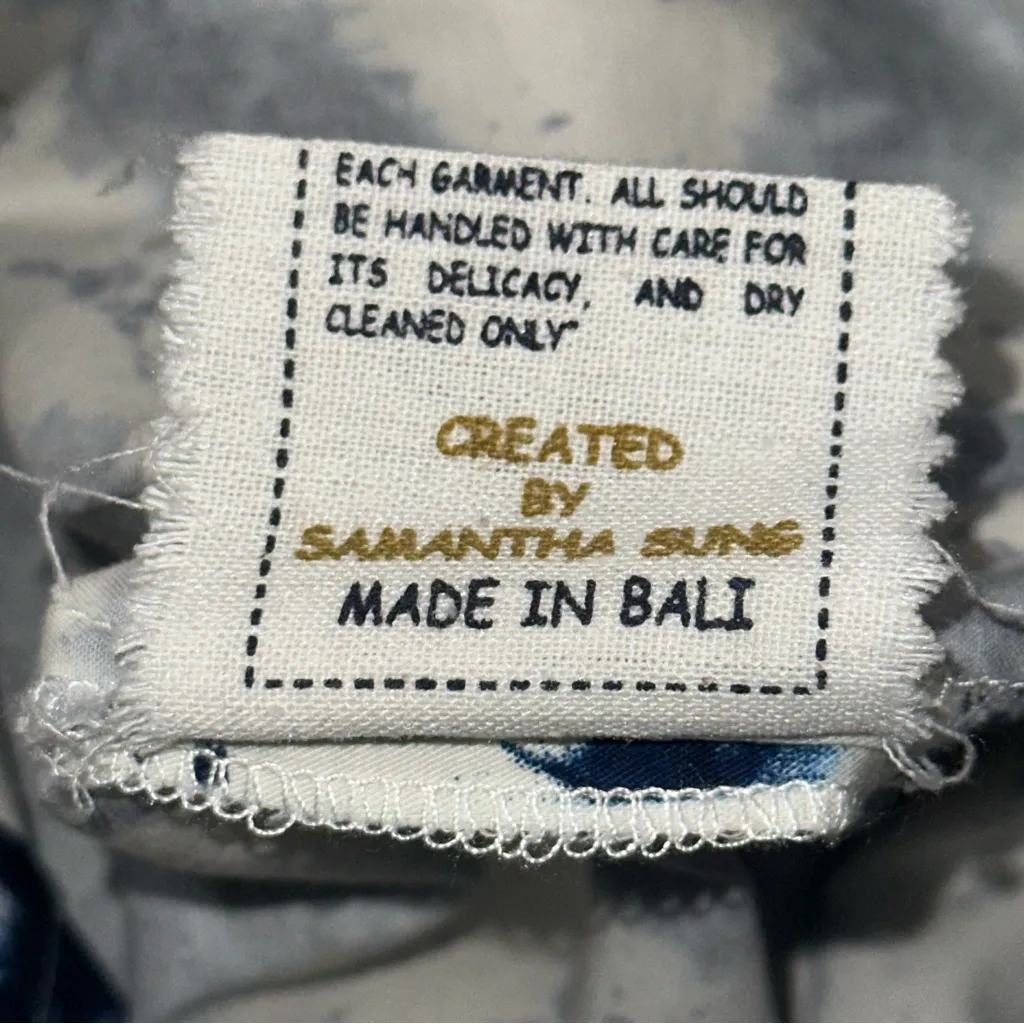 Samantha S Sung Women’s Size L Blue White Todaji Print Cotton Sheath Dress Size L - Image 7