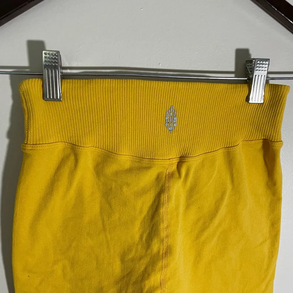 Free People Sunray Yellow Gone Adrift Bike Shorts - Image 5