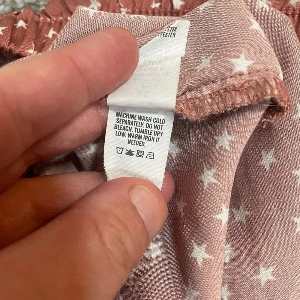 NWOT Aerie Satin Star Pattern Lounge Shorts in Pink/White Size XS - Image 9