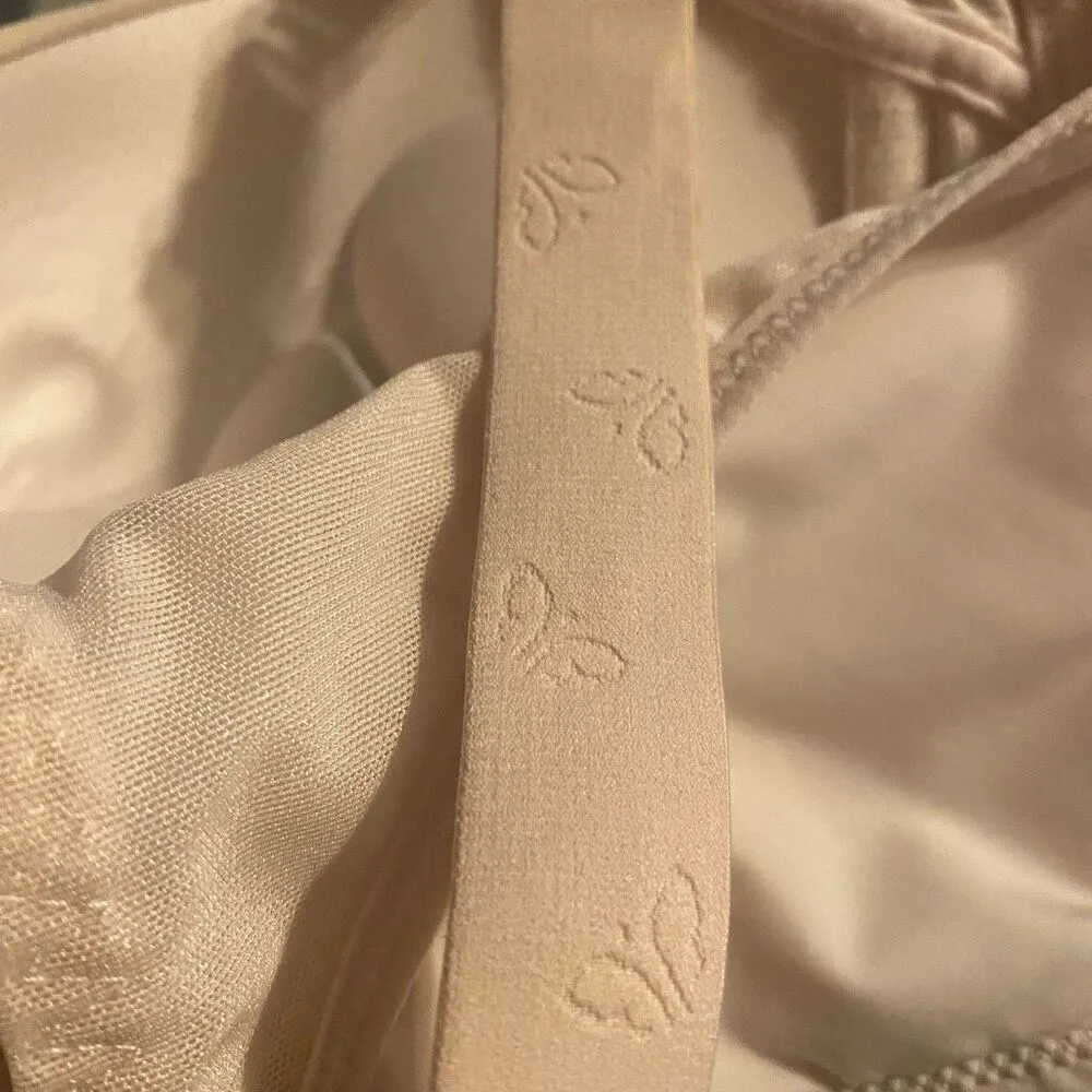 MASTECTOMY BRA Peach Inserts Nipple Indentation And Pockets Size 40 SEE DESCRIPT Pink - Image 3