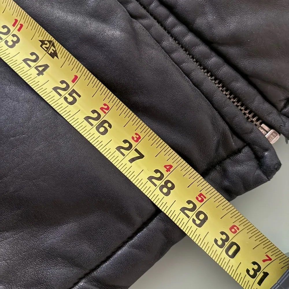 Leather Coat by Andrew Marc Fox and Faux Fur Trim Womens Size S Jacket with Hood - Image 14