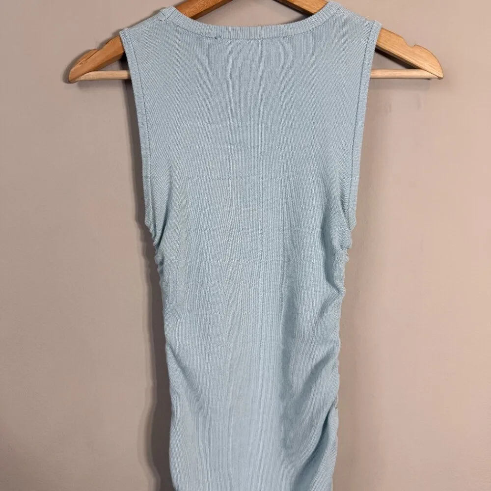 NWOT Lioness Military Minds Mini Dress Women's XXS Baby Blue Ribbed Hello Molly - Image 11