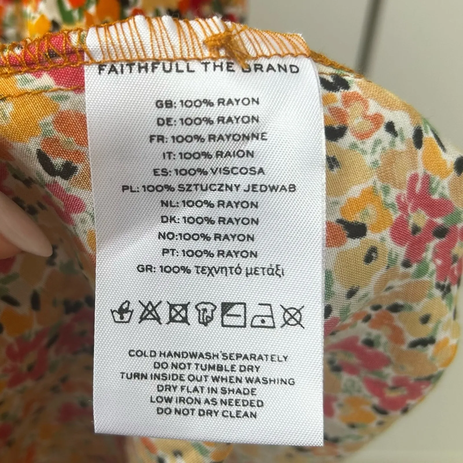 Faithfull the Brand Bellavista Midi Dress La Gomera Print Medium EUC Cottagecore - Image 9