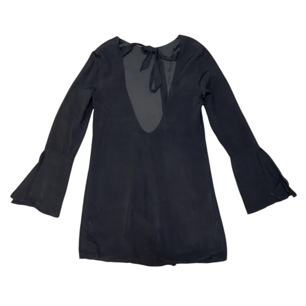 Lulu’s black oval back cutout mini dress women’s size small - Image 2