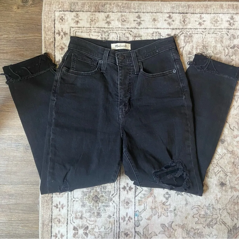 Madewell Black Distressed Mom Jeans - Image 10