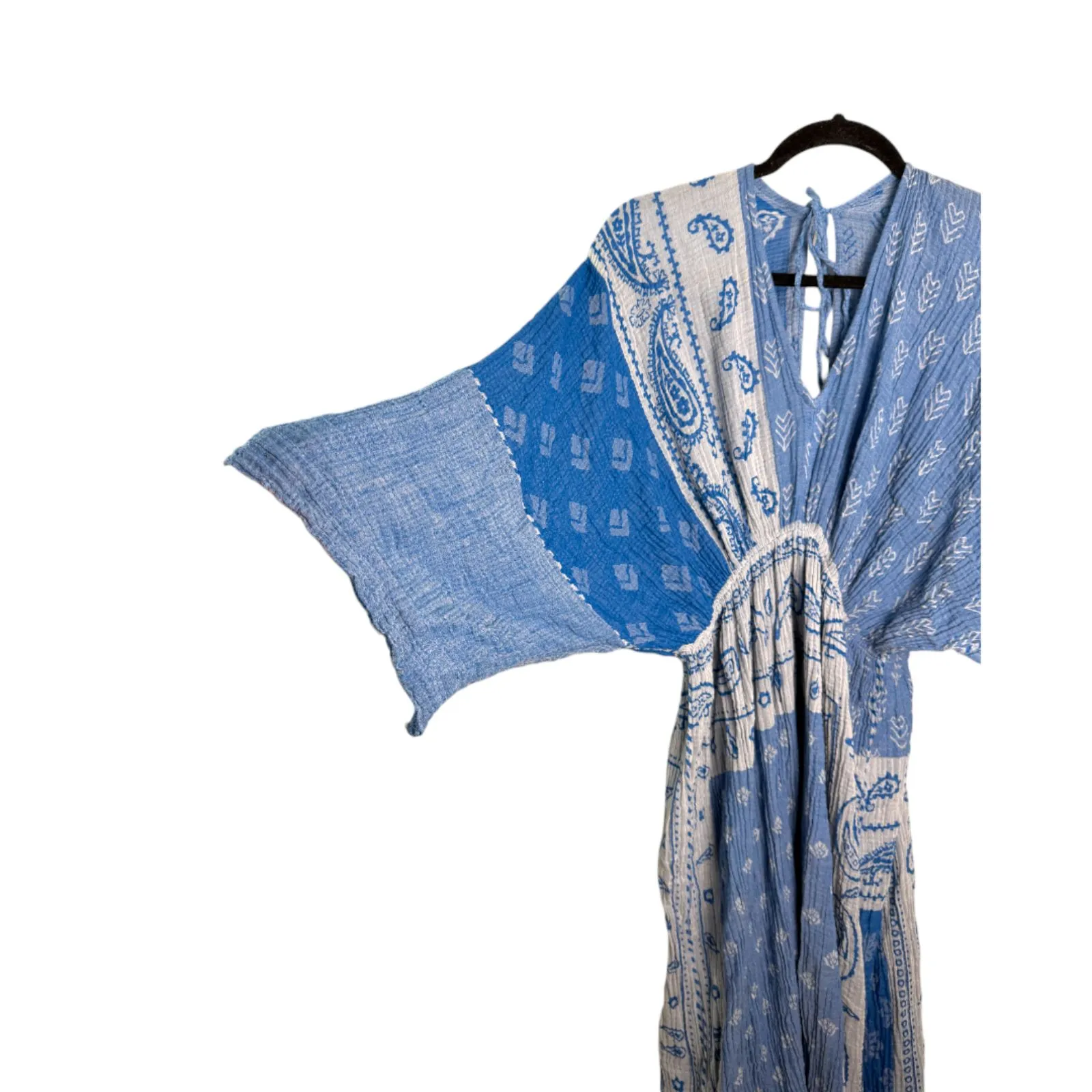 By Anthropologie Indigo Blue Dolman Sleeve Gauzy Flowy Midi Dress One Size - Image 7