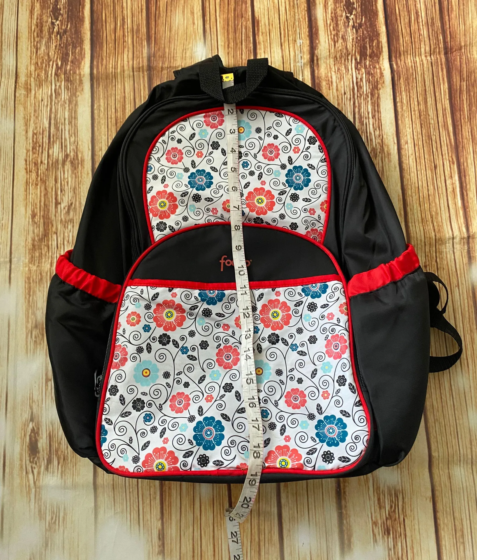 Black/Red Diaper Backpack Bag - Image 8
