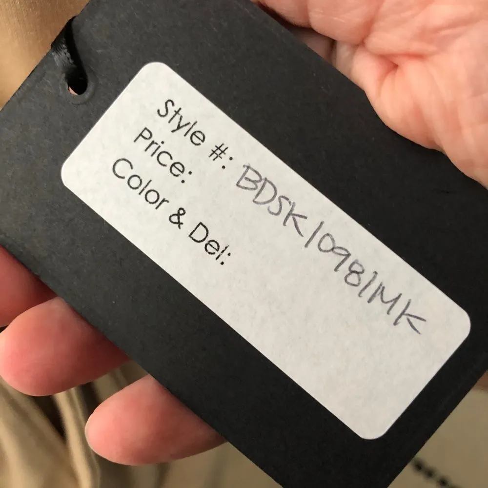 NWOT 4Sienna BRINLEY SKIRT Khaki Waist Tie S Tan - Image 8