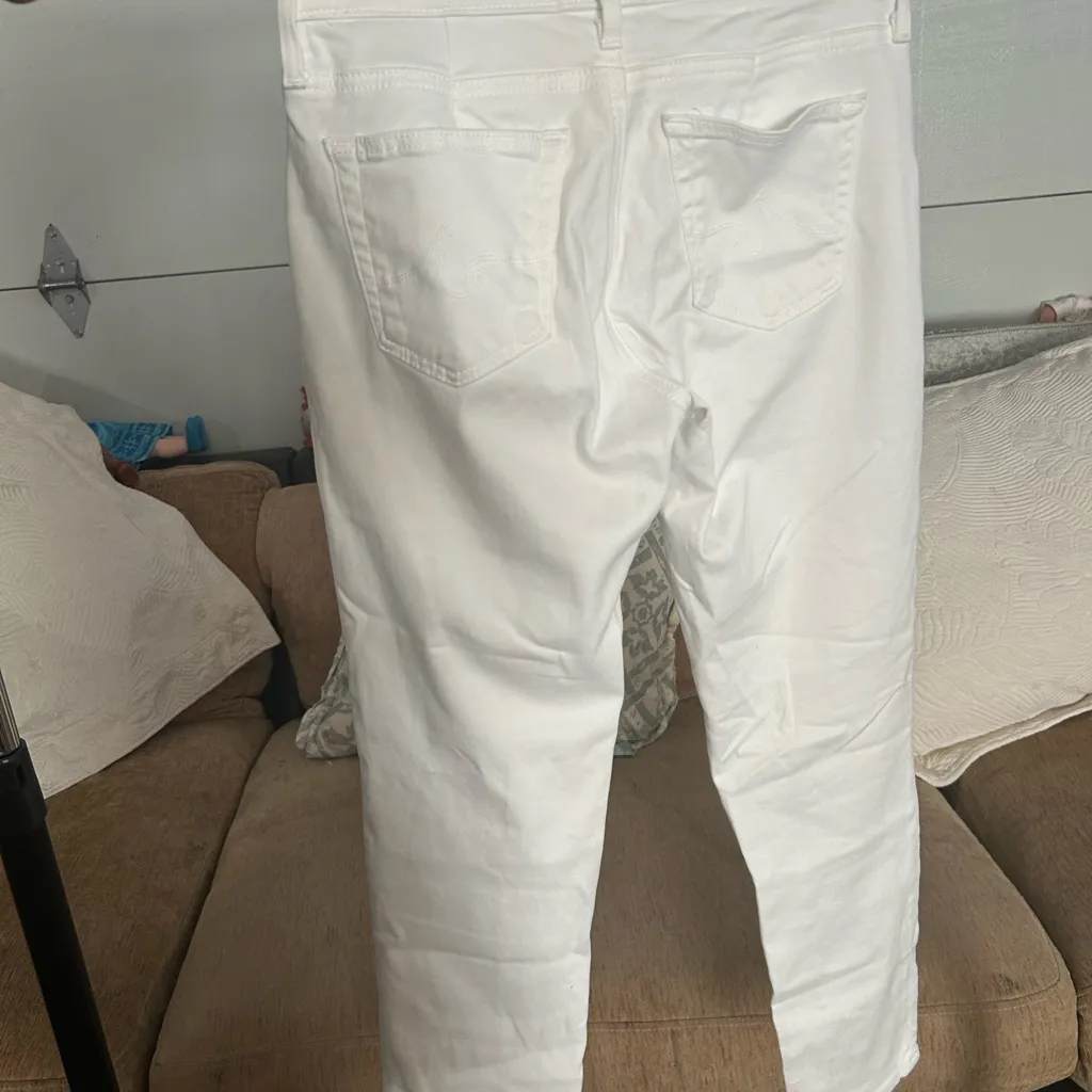 AG Adriano Goldschmied Off-White Stilt Crop Jeans - Image 4