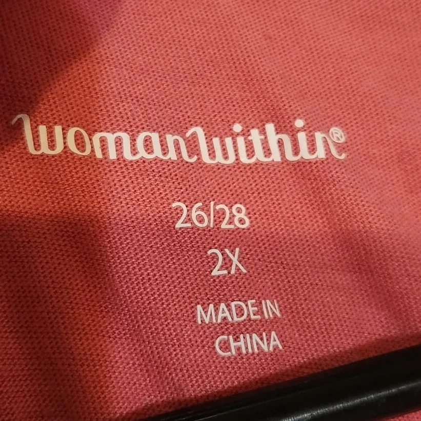 Woman Within Short Sleeve Blouse Coral Eyelet Henley Tee Size 26/28 2XL 3XL - Image 5