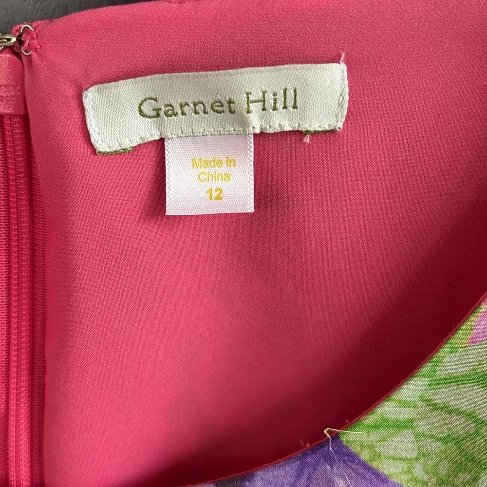 EUC Garnet Hill Floral Silk Shift Dress Size 12 - Image 2