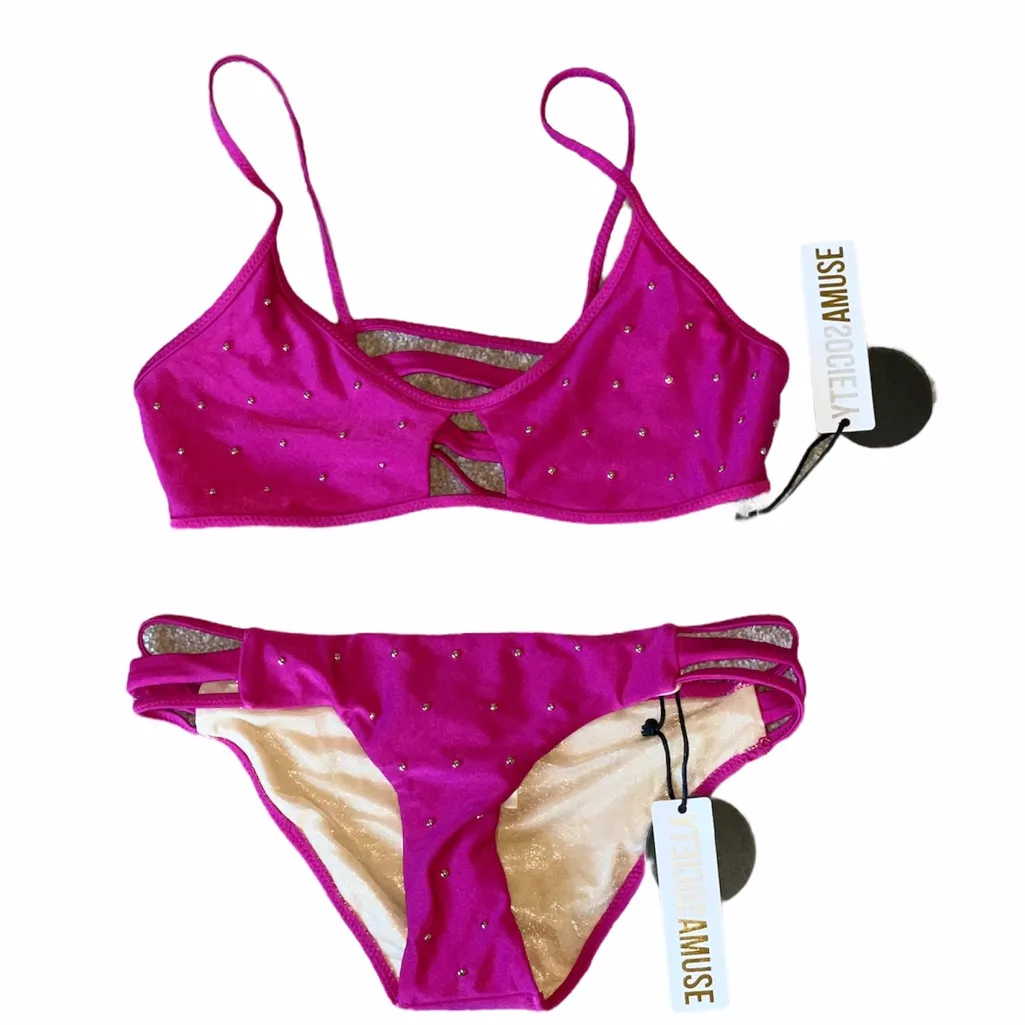 NWT AMUSE SOCIETY Hadley Micro Stud  Bralette + Lucie Everyday Bottom - Image 2
