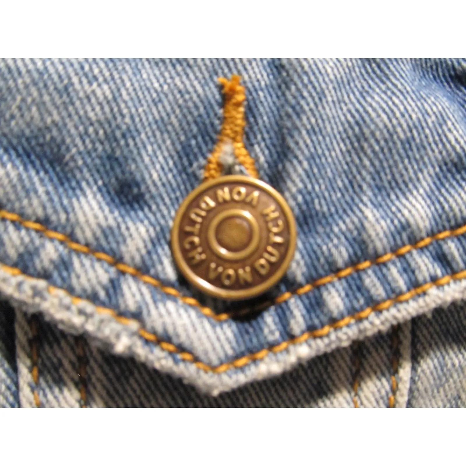 Von Dutch Zip-Front Denim Jacket Light Wash XS NWT Logo Patch Streetwear - Image 7