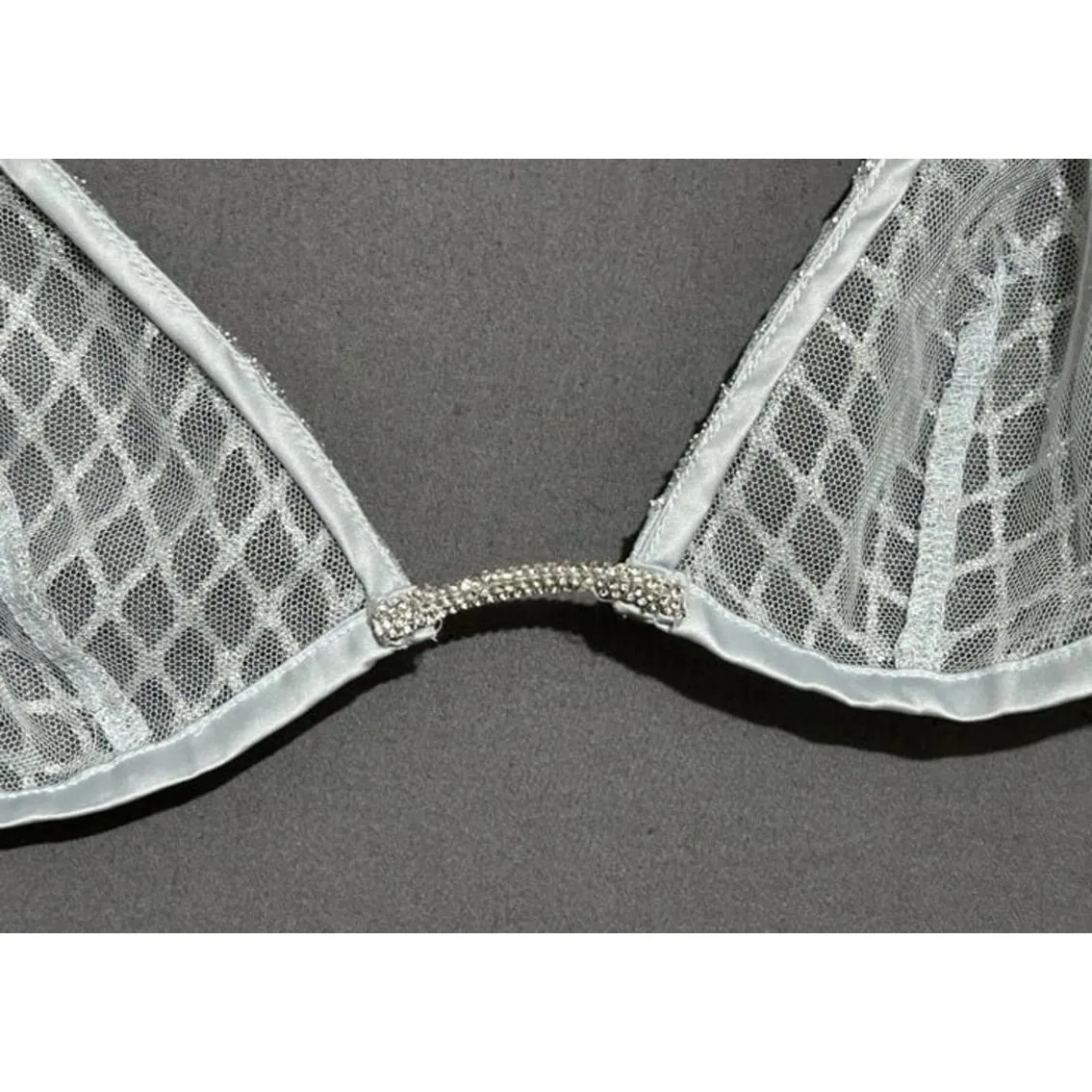 For Love And Lemons Holiday 2023 Bralette Silver Glitter - Image 3