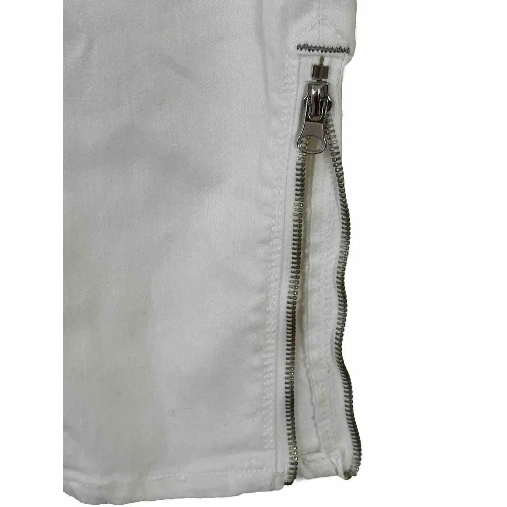 7 For All Mankind Jeans Women 26  White Denim Skinny Ankle Zipper Summer Beach - Image 3