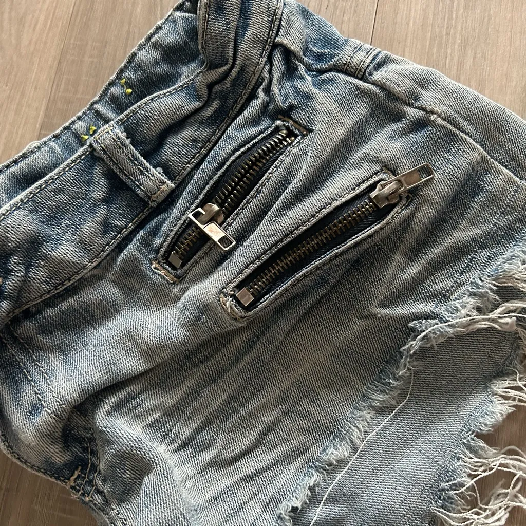 Dean shorts w/zippers junior size 9 Blue - Image 5